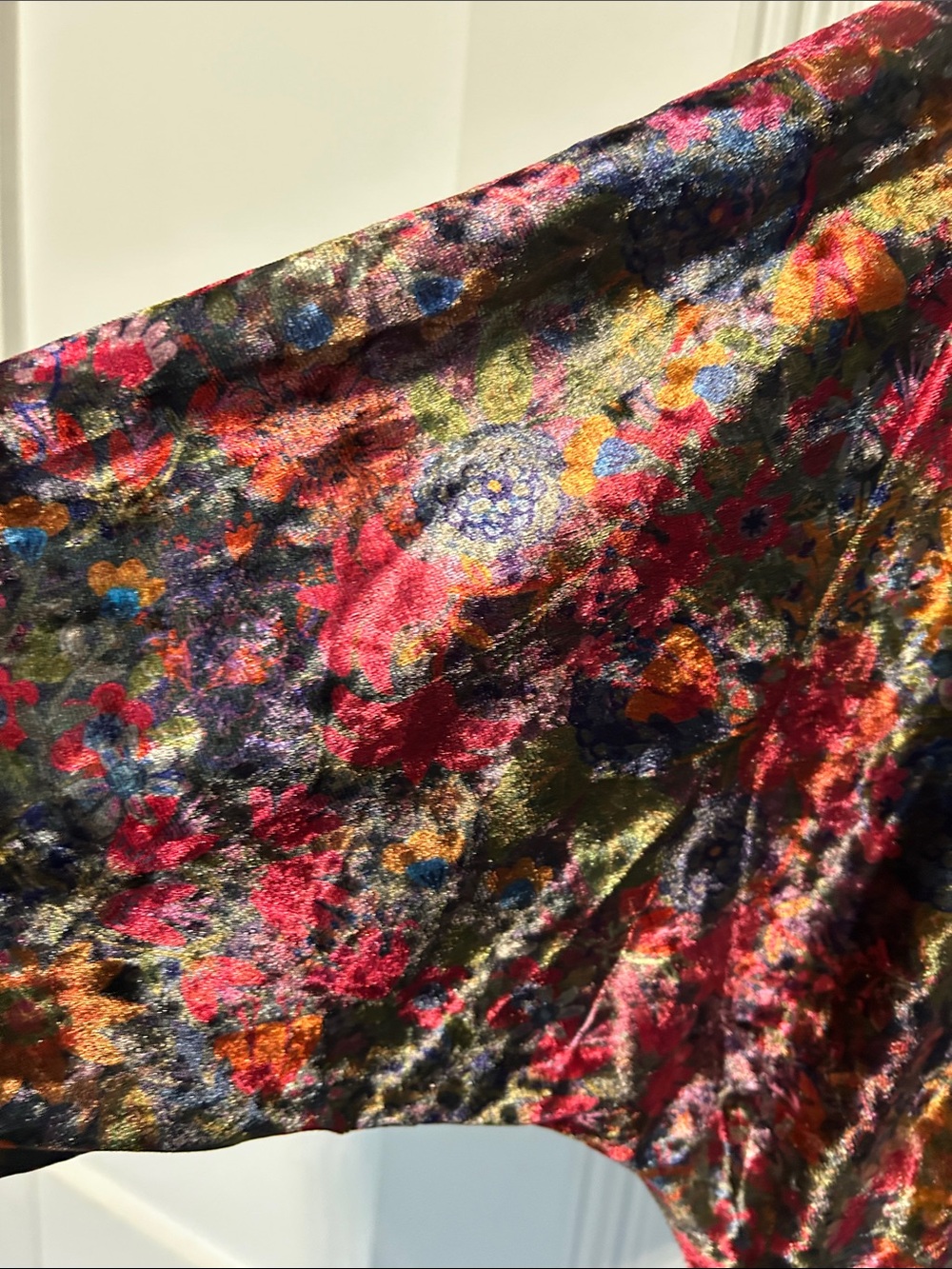 NATURAL LIFE Multicolor Floral Velvet Top - Picture 4 of 4